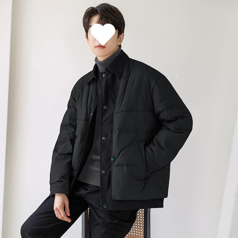 Fake Two-piece Light White Duck Down Jacket Men's New Autumn and Winter Loose Thickened Short Jacket