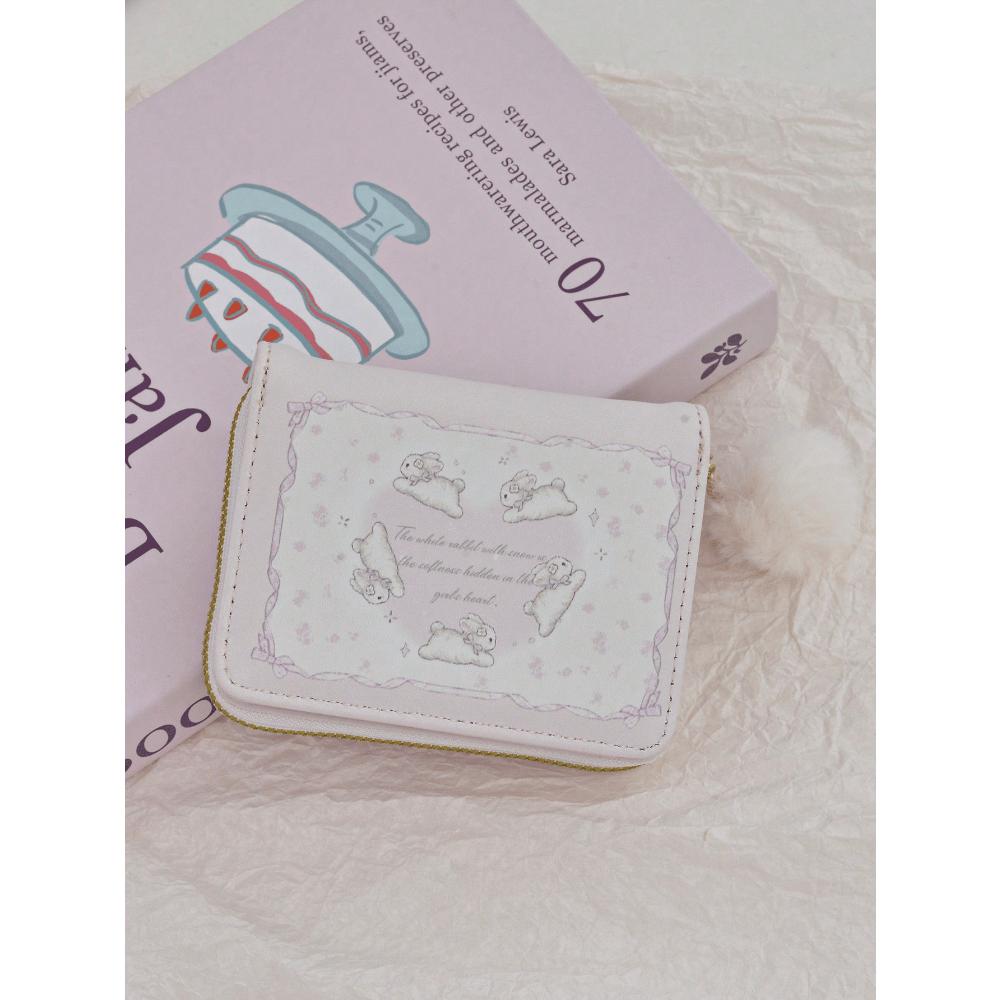 Bunny Design Women Short Trifold Zipper Wallet Business Casual Woman Card Case Gifts Essentials Items For Women Wallet Purse