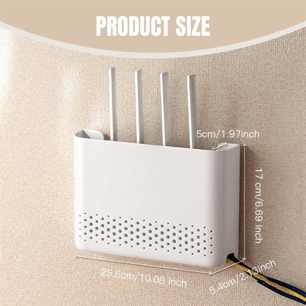 WiFi Router Aufbewahrungsbox Wandmontage Bohrlos Hängendes Regal Box für Home Office und Hotel