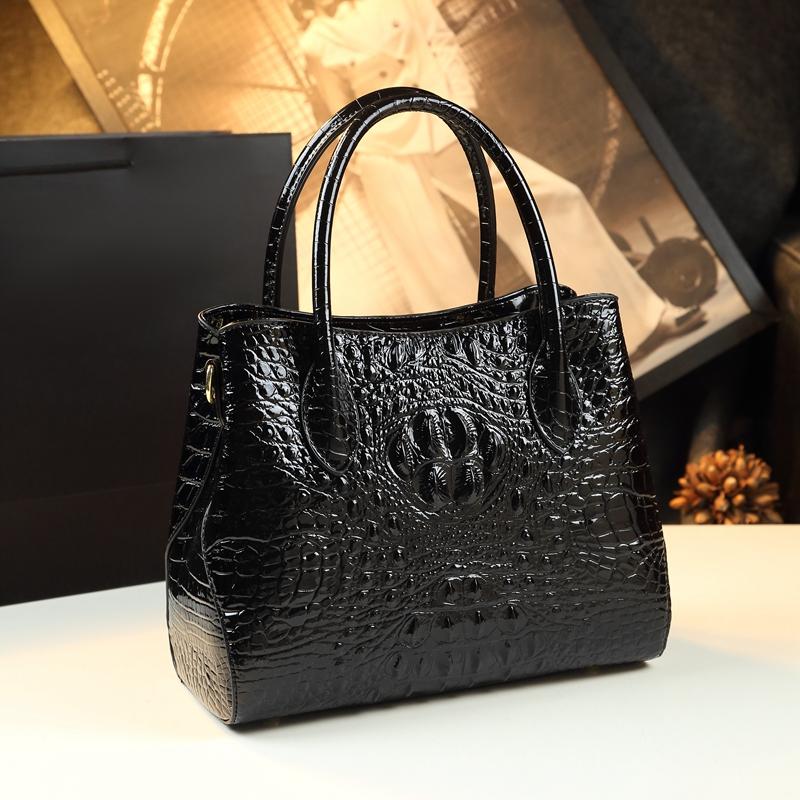 Women's Tote Bags Crocodile Pattern Women Handbags 2023 Genuine Leather Mother Large Capacity Portable Shoulder Messenger Bag