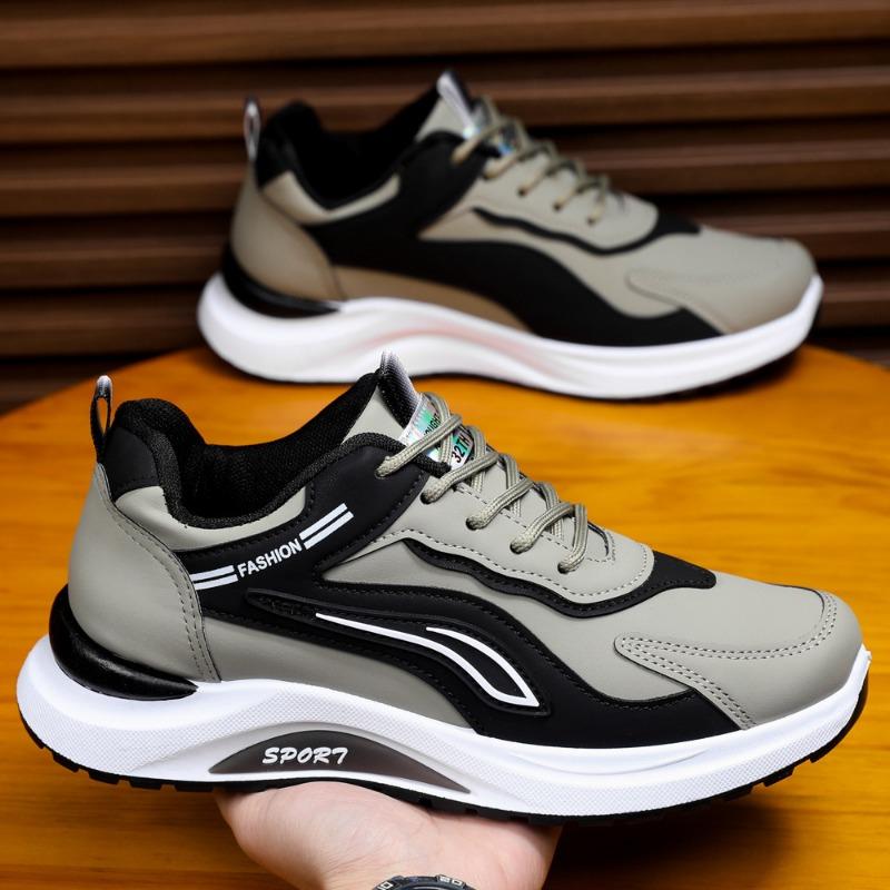 Casual men's shoes new autumn breathable leather sports running shoes men's versatile soft-soled sports men's shoes