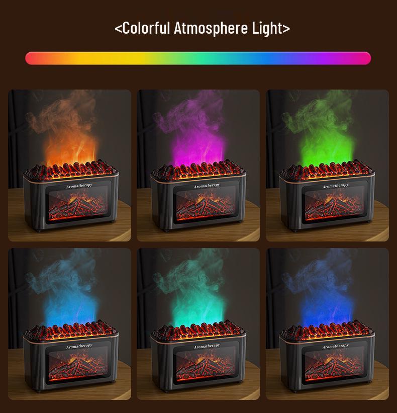 Colorful Flame Aroma Diffuser & Humidifier with Night Light - Perfect for Home, Office, or Bedroom