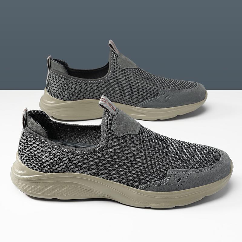 Fashion Handmade Mesh Loafers Sneakers New Male Comfortable Walking Footwear Outdoor Shoes Trainers New Breathable Men's Casual Shoes