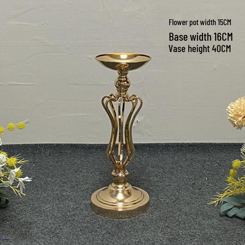 Golden European Iron Art Flower Stand for Wedding Decor and Sign-in Table