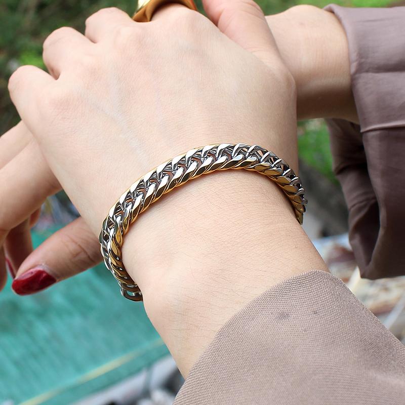 Best Selling 316L Stainless Steel 18K Gold Link Bracelet Cuban Chain Bracelet Non Tarnish Cuban Link Bracelets