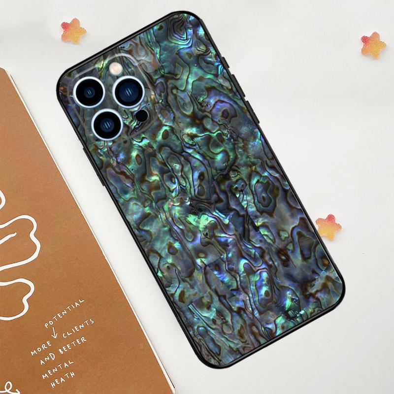 Abalone Shell Phone Case For iPhone 17 Pro Max 14 11 15 16 Pro Max 12 13 mini 16 Plus 16e 17 Air Funda