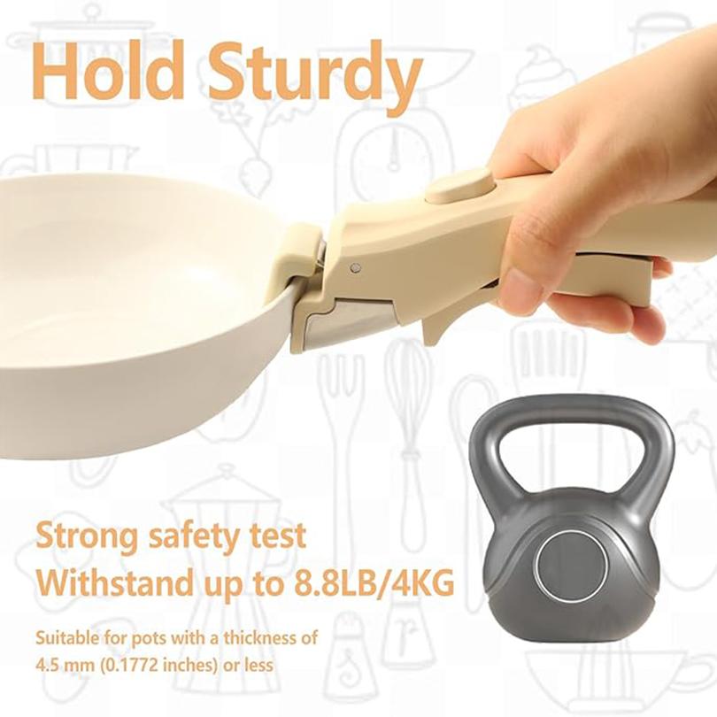 Odnímatelná rukojeť pro nádobí s náhradní sponou, odnímatelná rukojeť proti opaření, pro veškeré kuchyňské příslušenství DONNOR