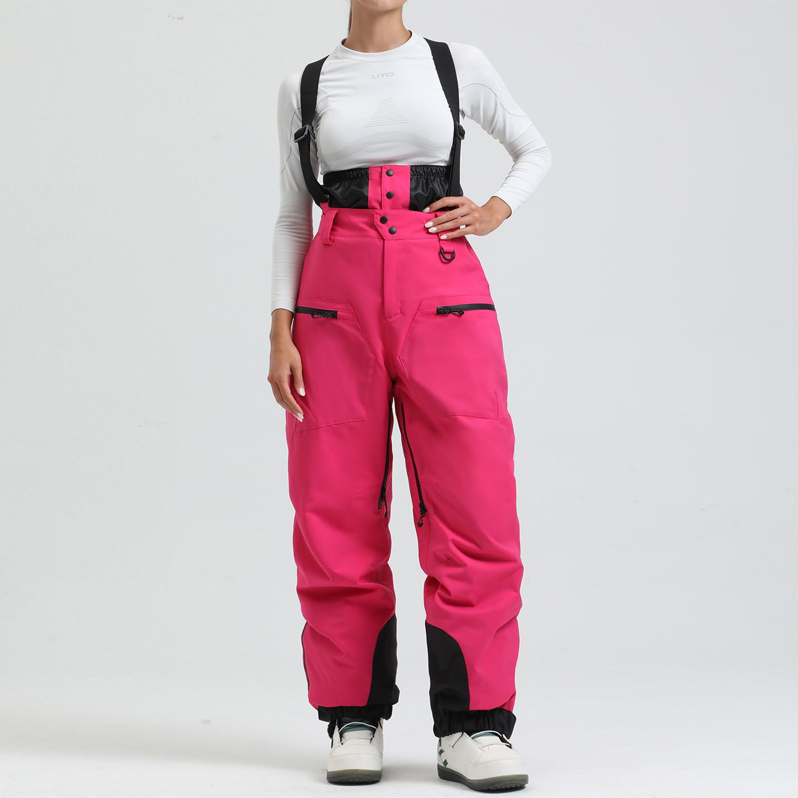 

Толстые плечевые ремни с хлопковыми зажимами для тепла, ветрозащитные и водонепроницаемые лыжные брюки L горячий розовый