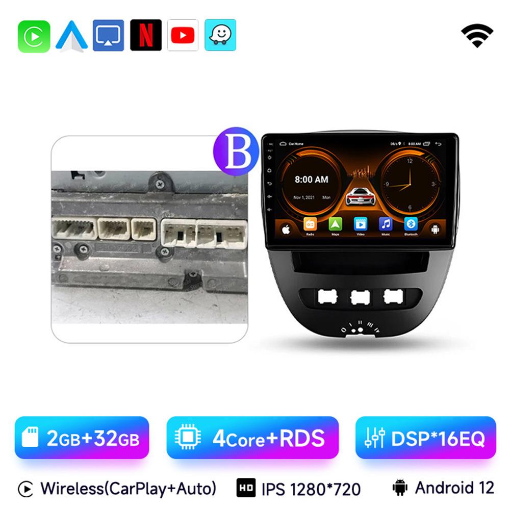 JIUYIN Android Car Radio Multimedia Player Stereo For Peugeot 107 Toyota Aygo Citroen C1 2005-2014 Navi Wireless Carplay Auto