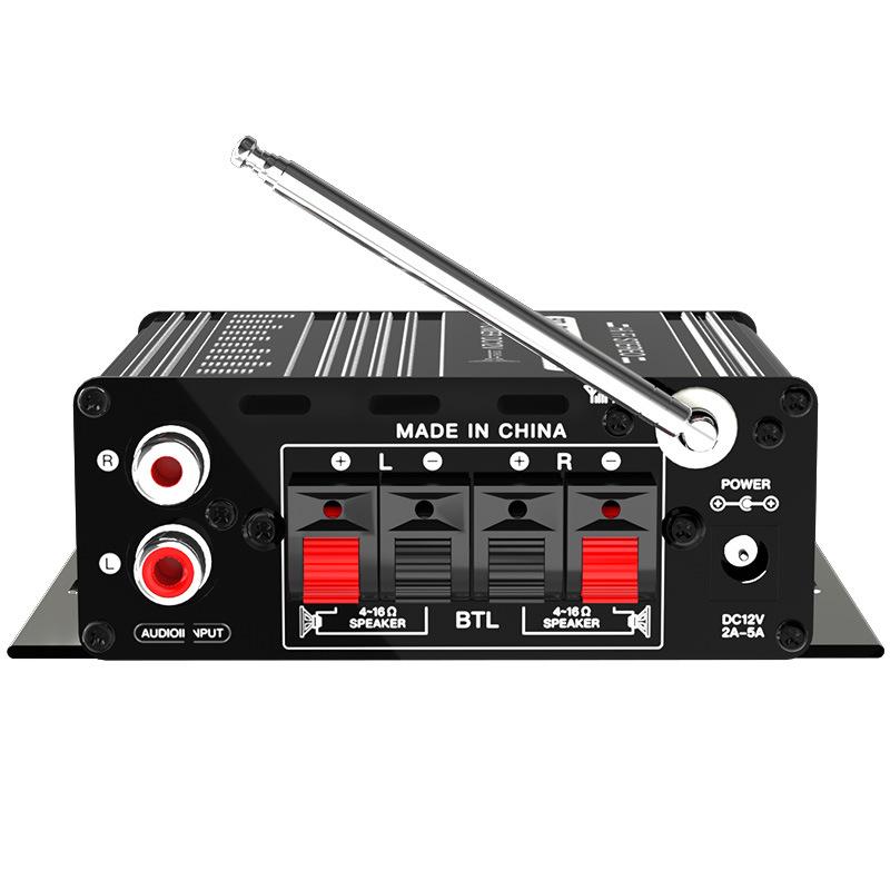 AK370 12V Mini Power Amplifier Home Car Class D Bluetooth Sound Amplifiers Stereo BASS Audio Amplify Support FM MP3 USB SD Input