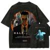 Класична FPS Гра Half Life Графічний Принт Вінтажний Праний Футболка Чоловіки Жінки Бавовна Повсякденний Оверсайз Верх Літній Новий Оверсайз Футболка