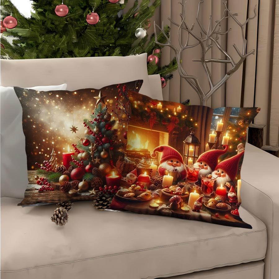 2D Printed Christmas Pillowcase New Holiday Decoration Living Room Sofa Bedroom Cushion Printed Pillowcase