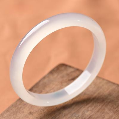 Bransoletka z naturalnego chalcedonu o średnicy 10 mm z lodowego gatunku, modna, z agatem, bransoletka z jadeitu, prezent dla kobiet