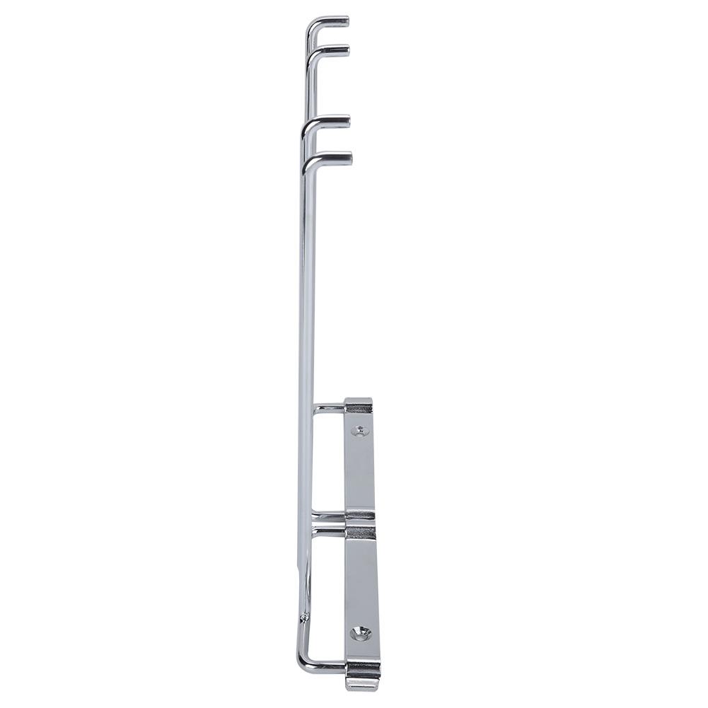 Double Row Iron Chrome Wine Glasses Holder Wall Mount Stemware Rack