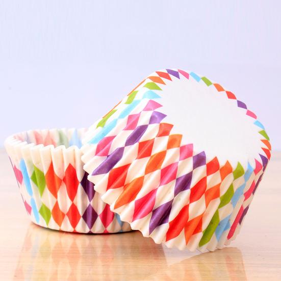 Jednoduchý DIY kreslený vzor Premium Cupcake Liner Bezpečná do mikrovlnné trouby Kuchyňské nástroje Košíček na muffiny