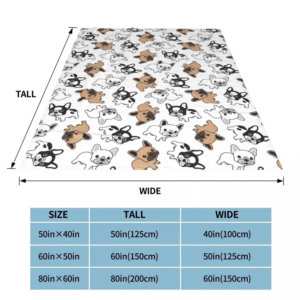 French Bulldog Dog Blankets Coral Fleece Plush Summer Cute Lightweight Thin Throw Blanket for Home Outdoor Bedding Throws