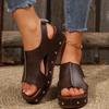 New Summer Women's Platform Fish Mouth Sandals Large Size Velcro Platform Sandals