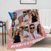 1PC Custom Personalized Blanket Personal Photo Flannel Bed Blanket Birthday Wedding Couple Valentine's Day Holiday Gift Blanket