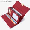 Classic Red Women Wallets PU Leather Trifold Ladies Purse Zipper Hasp Long Female Billfold Wedding Dinner Banquet Clutch Money Bag