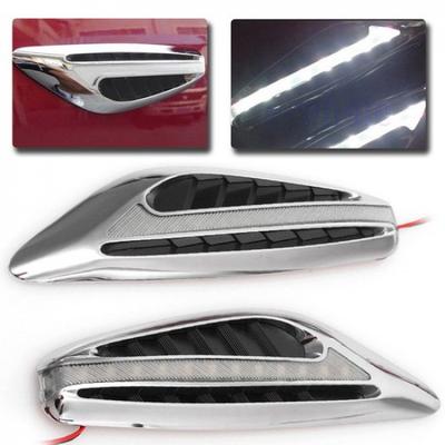 2pcs White Universal Blade Car Steering Light Led Turn Signal Fender Side Lights