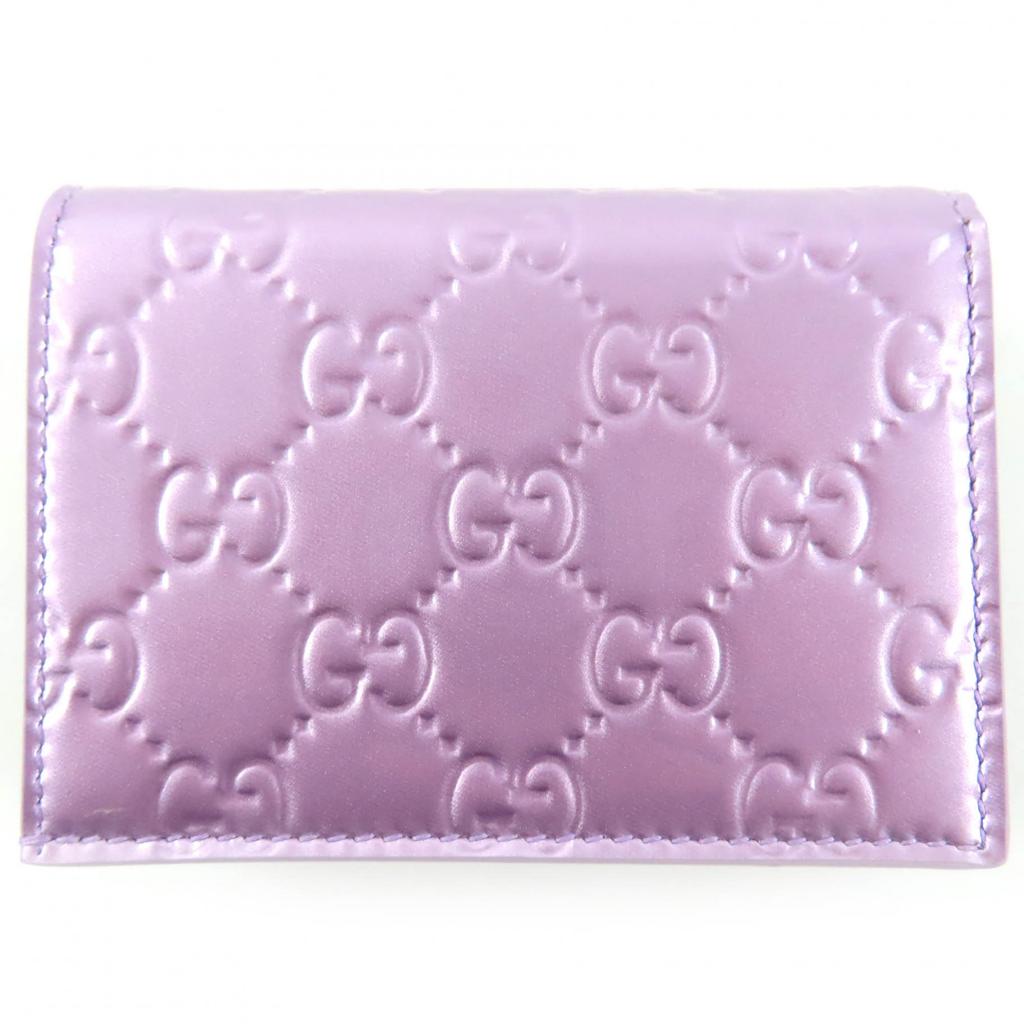 Pristine GUCCI Bifold Wallet Metallic purple Patent leather Women 847207 Used