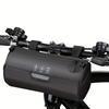 Bike Handlebar Bag Waterproof - Bicycle Handlebar Roll Bag with Large Reflective Area, Bike Front Pouch with Waterproof Zipper