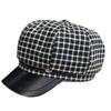 Korean Version of Retro Plaid Octagonal Hat for Women in Spring and Autumn Versatile Casual Face-showing Newsboy Hat Literary Young Painter Hat