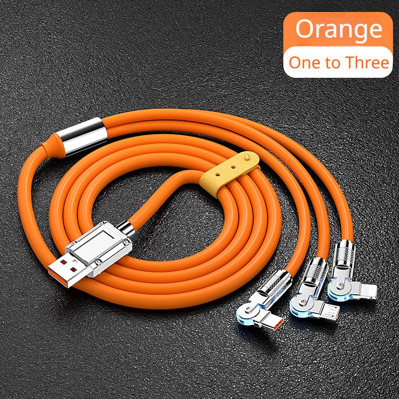 

120W Fast Charge Data Cable Zinc Alloy 180 Degree Rotary Elbow for Android Apple Super Fast Charge Mobile Phone Charging Cable 1m