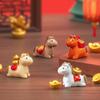 1/4 Stück 2026 Pferdejahr Miniatur-Ornamente Tierkreis Cartoon Glücks-Pony DIY Auto-Dekoration Büro Schreibtisch Dekor Ornamente