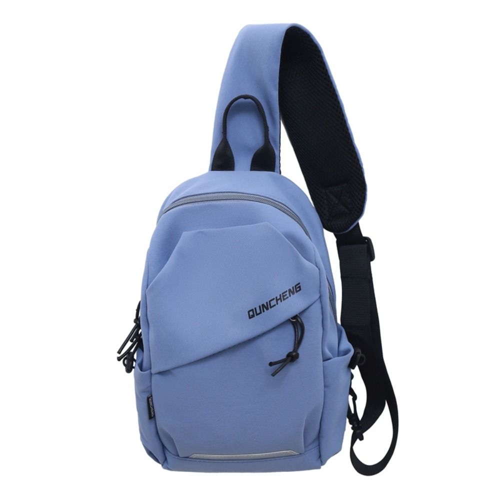 Multifunctional Shoulder Crossbody Bag Solid Color Sports Knapsack Casual Nylon Chest Bag  Male