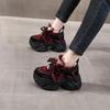 Fashion 9.5cm Women Synthetic Leather Spring Chunky Sneakers  Winter Plush Fashion Ankle Booties Autumn Platform Wedge Flats Shoes