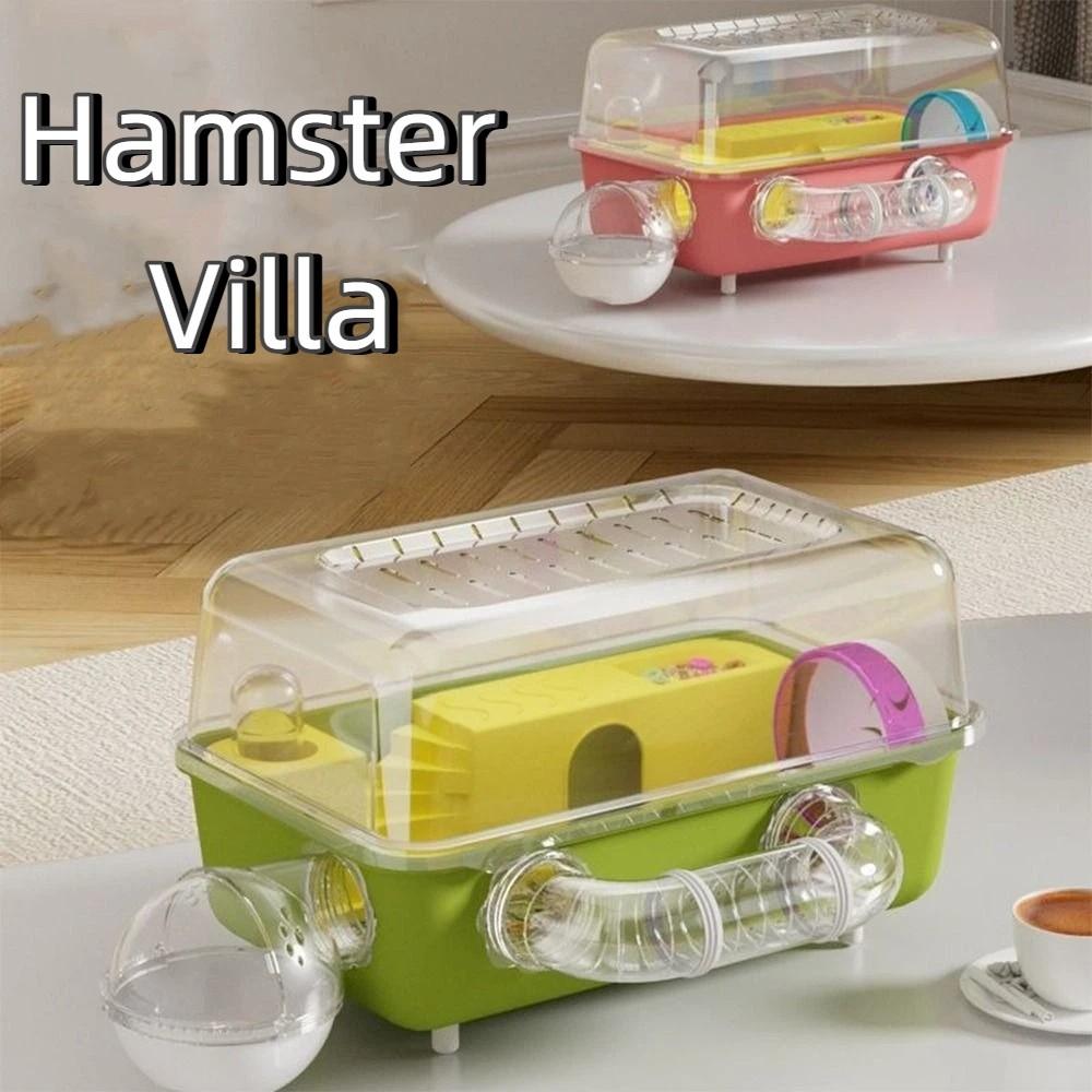 Running Wheel Hamster Cage Panoramic View Hamster Luxury Villa  For Hamsters Hedgehogs