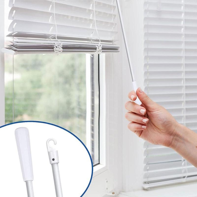 White Fiberglass Blind Wand with Hook, Vertical Blinds Control Stick, Window Blind Rod Window Treatments Accessories