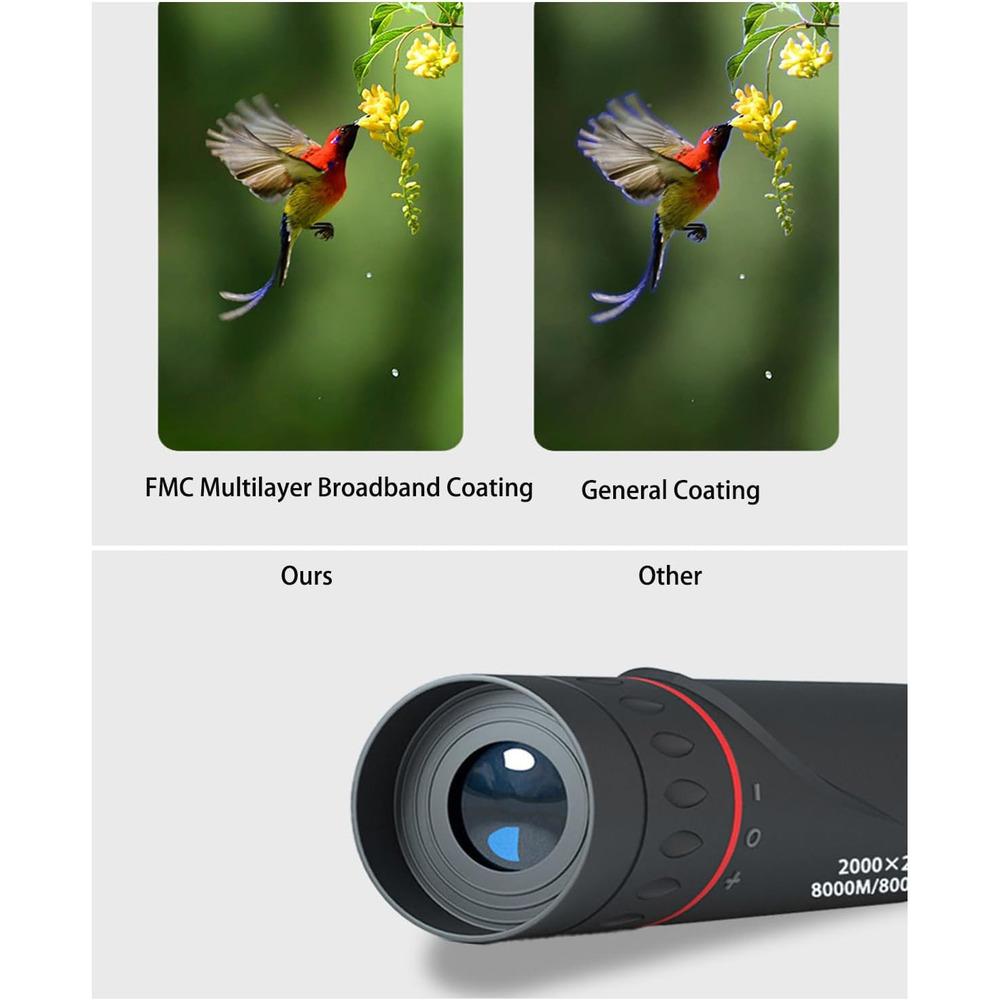 2000X25 High Power Mini Monocular, Waterproof Telescope for Moon Watching, Birding, Travel, Concert, Hunting