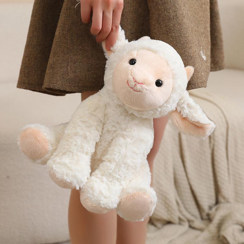 25cm Sitting Cartoon Animal Plush Toy Stuffed Lamb Pig Fox Sloth Cow Elephant Elk Soft Plushie Companion Gift