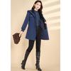 Women's Designer Faux Two-Piece Hooded Woolen Coat