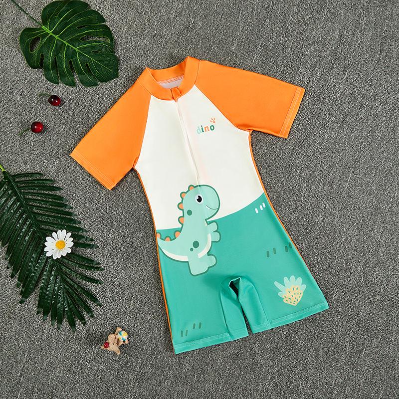 2025 New Boys' One-Piece Swimsuit: Quick-Drying, Sun Protection for Toddlers to Big Kids