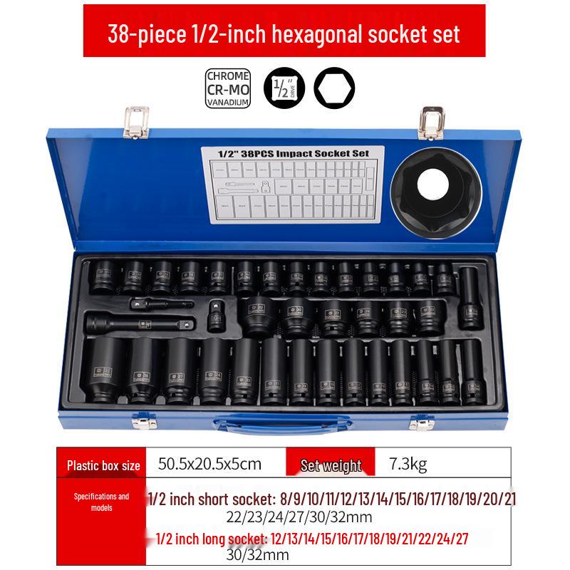 38-Piece Hex & Star Electric Impact Wrench Socket Set