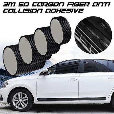 Black Carbon Fiber Patterned DIY Car Stickers Tape for Car Door Sill Threshold Car Body Cars Paint Protective Film 3 5 7cm 10cm
