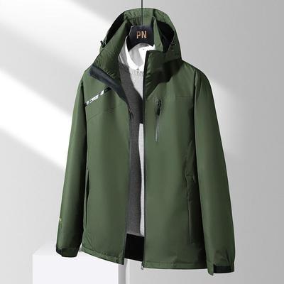 Men's Waterproof Windbreaker Jacket - Spring/Autumn, Breathable, Plus Size, Hooded, for Casual Camping and Mountaineering
