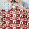 Christmas Throw Blanket Red and Black Buffalo Plaid Deer Design Fuzzy Blanket Cozy Soft Warm Flannel Xmas Blankets for Couch