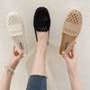 Fashion Sandals for Women Wearing Summer 2025 New Versatile Waterproof Anti Slip Breathable Hollow Out Casual Soft Soled Flat Toe Shoes