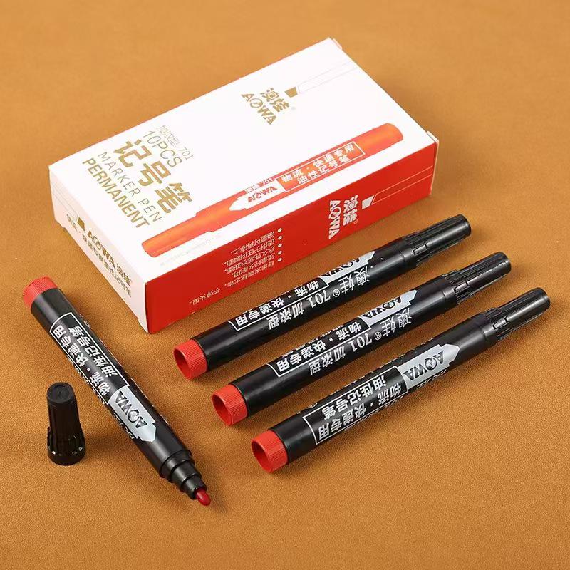 Large Capacity Refillable Black Oil-Based Waterproof Marker with Thick Tip for Express Logistics