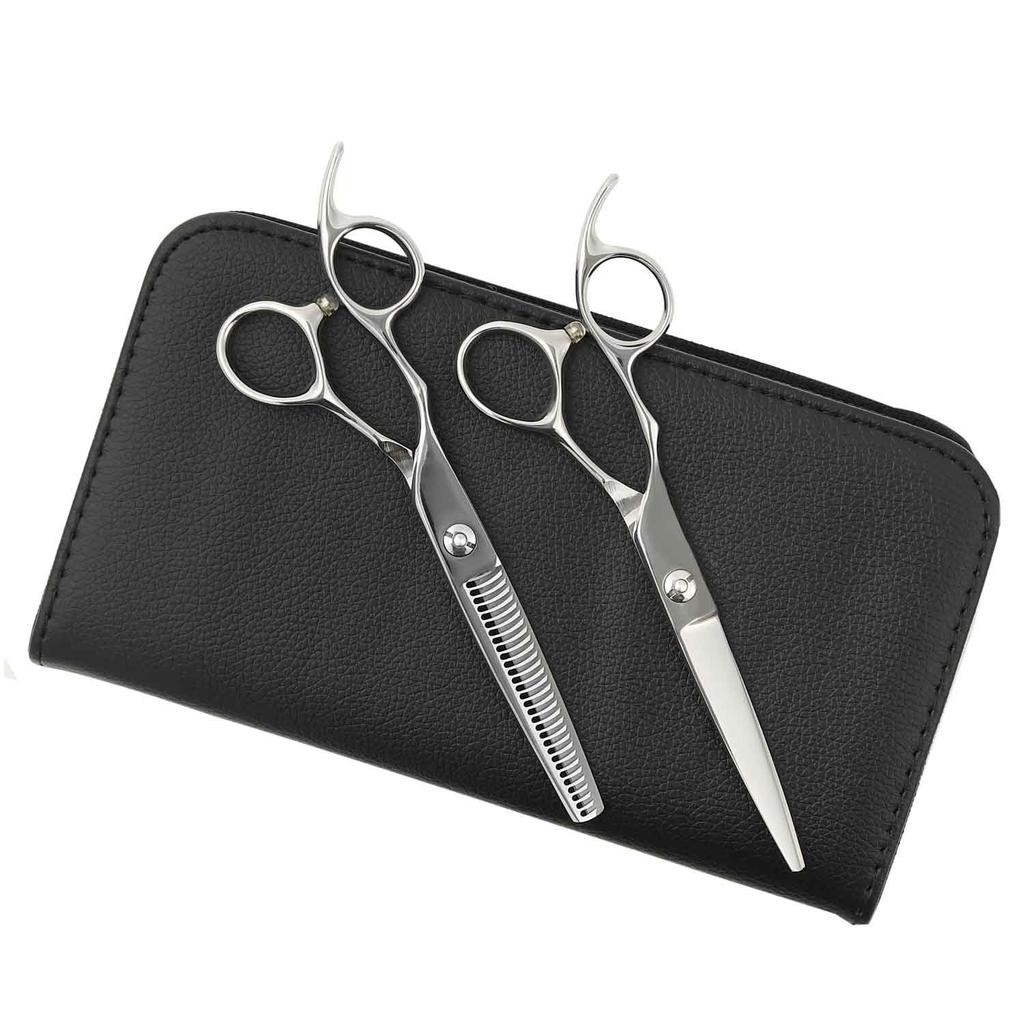 DEEDS Professional Thinning Scissors Set with Forged Finish and 3D Handles for Use Japanese Scissors Ideal for Hairdressers and Barbers (6.0 inches,