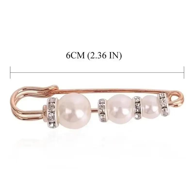 European And American Personalized Decorative Brooch Pearl Retro Diamond-encrusted Metal Beaded Silk Scarf Buckle Pearl Brooch
