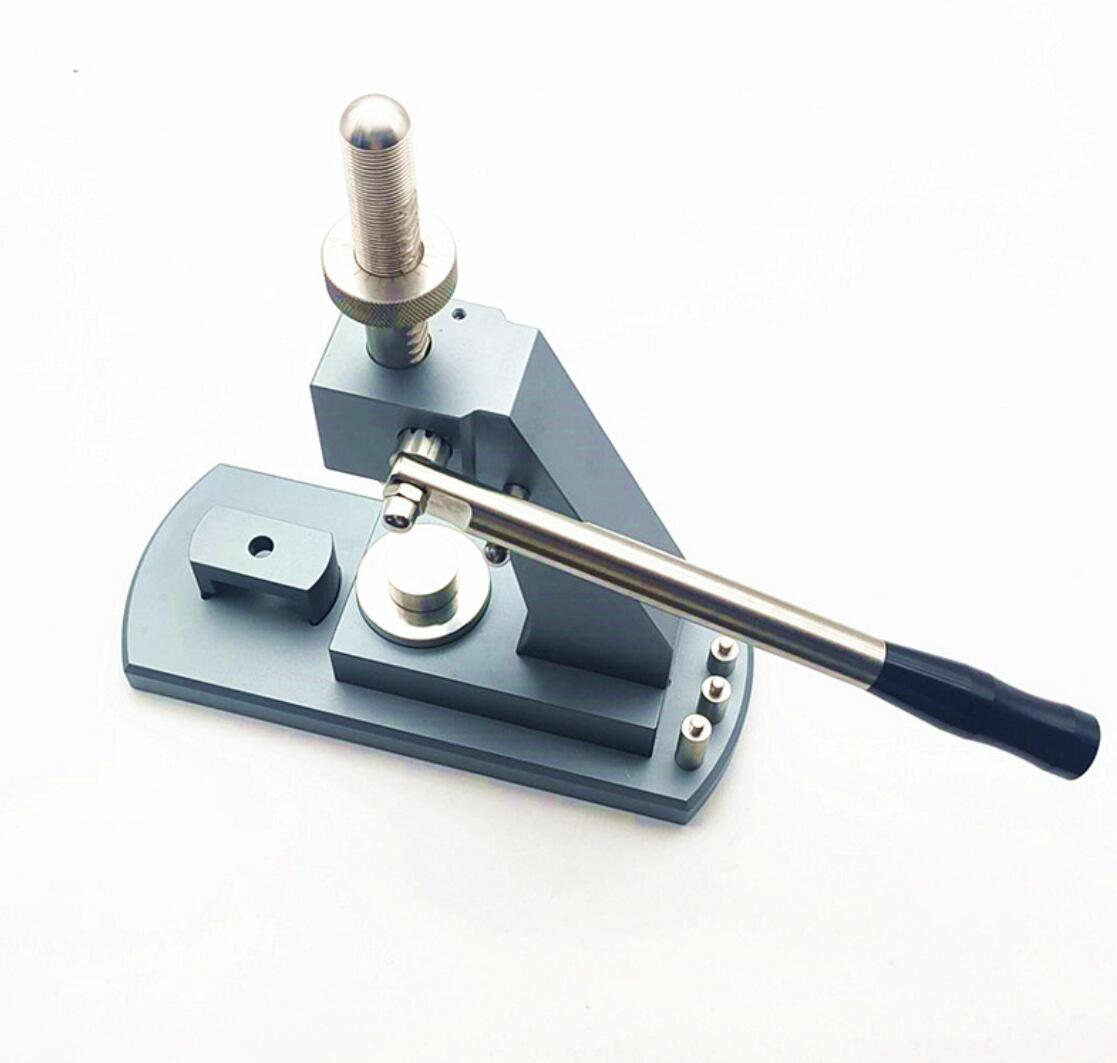 

Крышка задней крышки часов с кристальным безелем на винтах, инструмент для прессования с 20 матрицами, инструмент для прессования часов для ремонта, пресс для корпуса часов серый