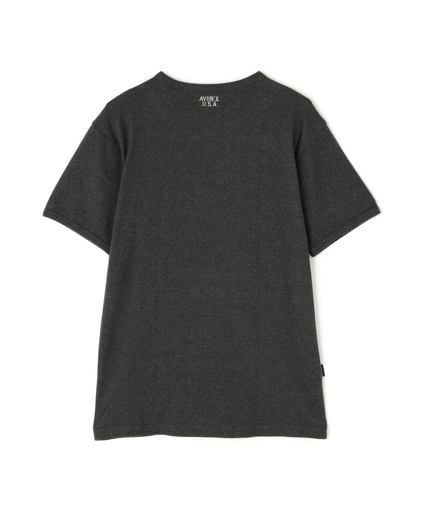 AVIREX DAILY RIB V-NECK TEE 6143501 men's XL charcoal