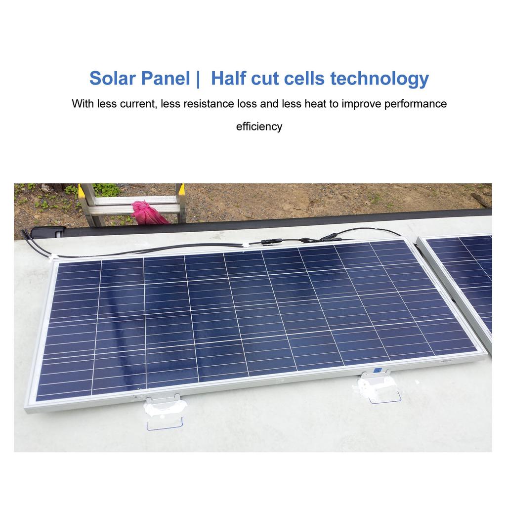 Solar Panel with Controller Monocrystalline 250W Dual USB Port Charging 12V 24V 48V High Conversion 