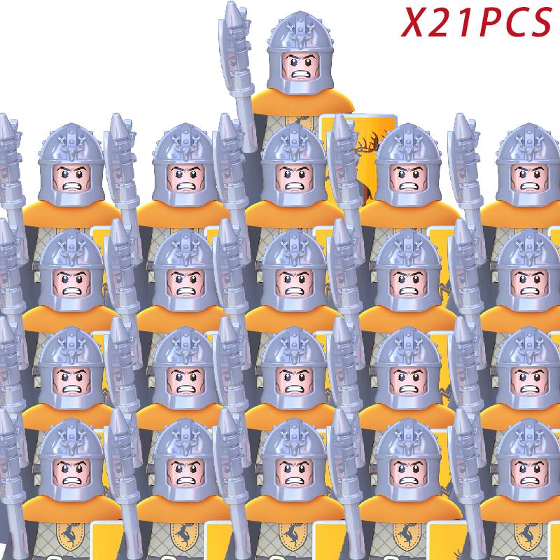 MOC Thrones Golden Armor Warrior Guard Jaime Lannister Barristan Selmy Meryn Trant Building Blocks Mini Action Figure Toys