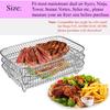 Air Fryer Rack Accessories for Ninja Dual Basket, 3 Layers, 304 Stainless Steel Stackable Bacon Air Fryer Accessories for Ninja AF300UK,